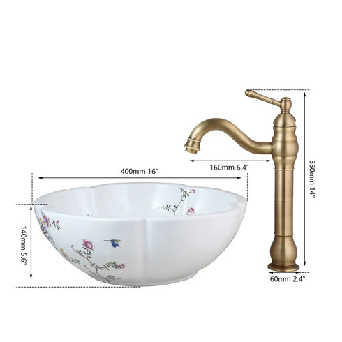JULIO Vessel Sink & Gold Faucet