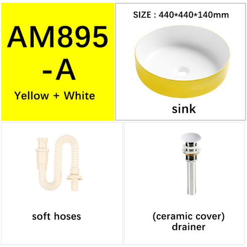 Yellow Round Vessel Sinks