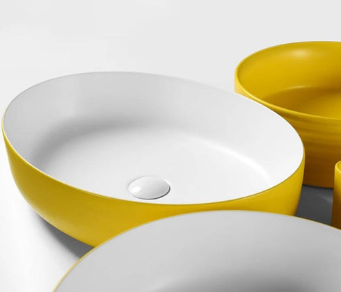 Yellow Round Vessel Sinks
