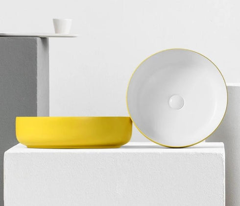 Yellow Round Vessel Sinks