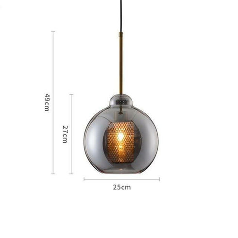 MILANA Smoky Glass Pendant Light